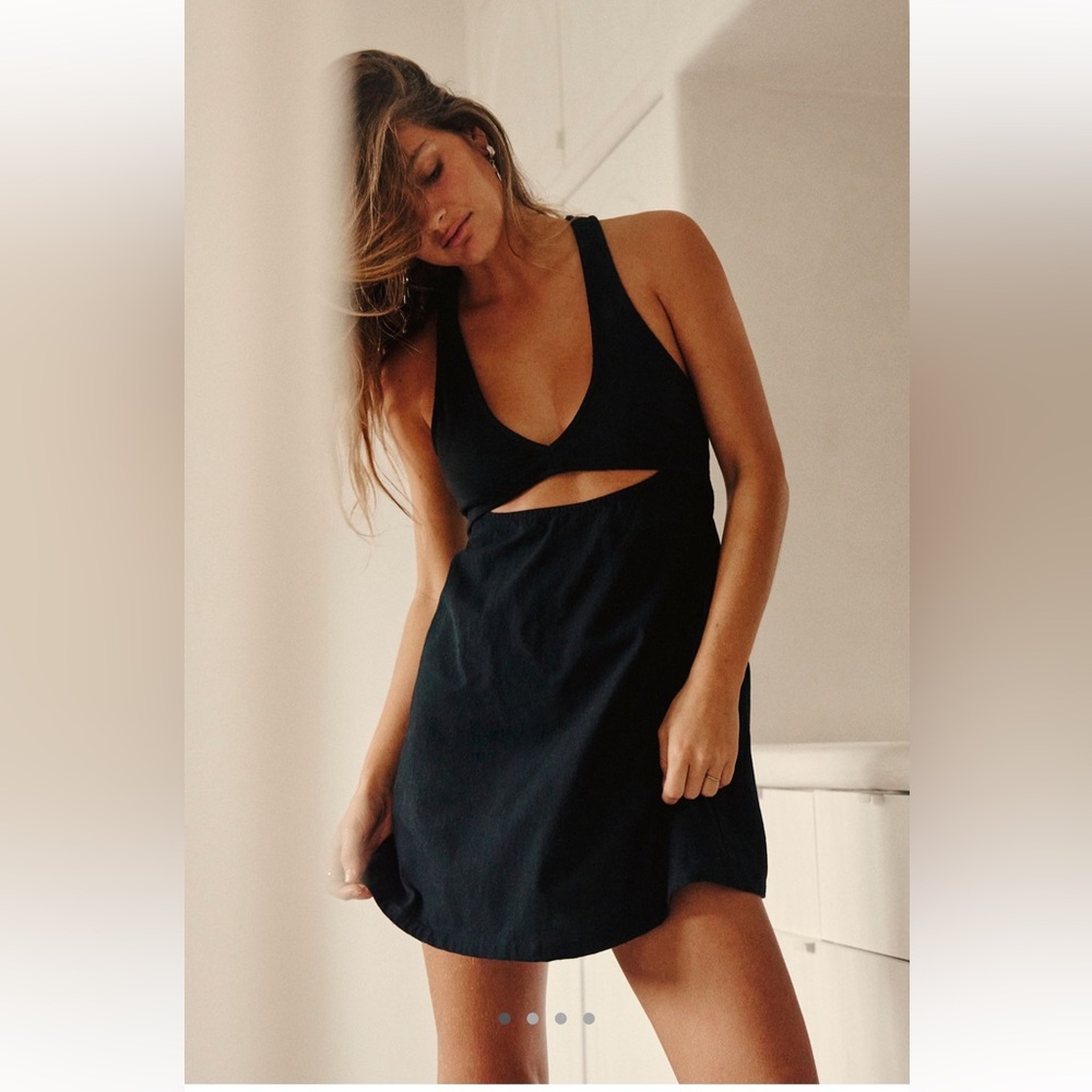 Free People Veranda Mini Dress Black Large